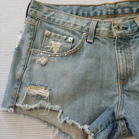 Rag and Bone Denim Shorts with Metal Studs, Sz 27 - Picture 3 of 8